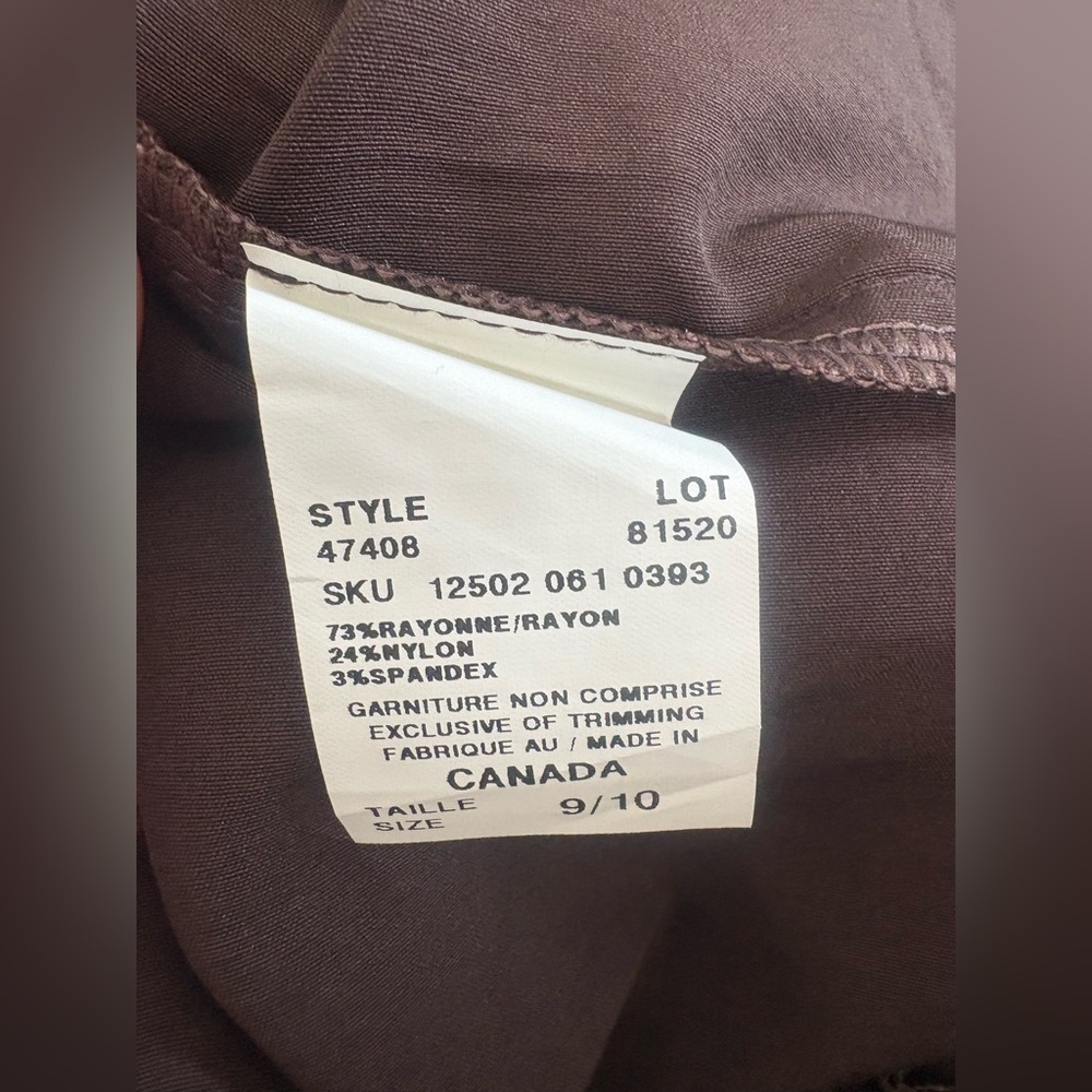 Le Chateau Brown Pleated Skirt Size 9 10 - Picture 5 of 5